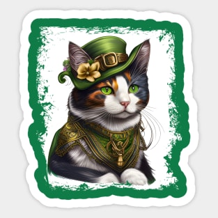 Just A Lady Cat For St. Patrick's Day Sticker